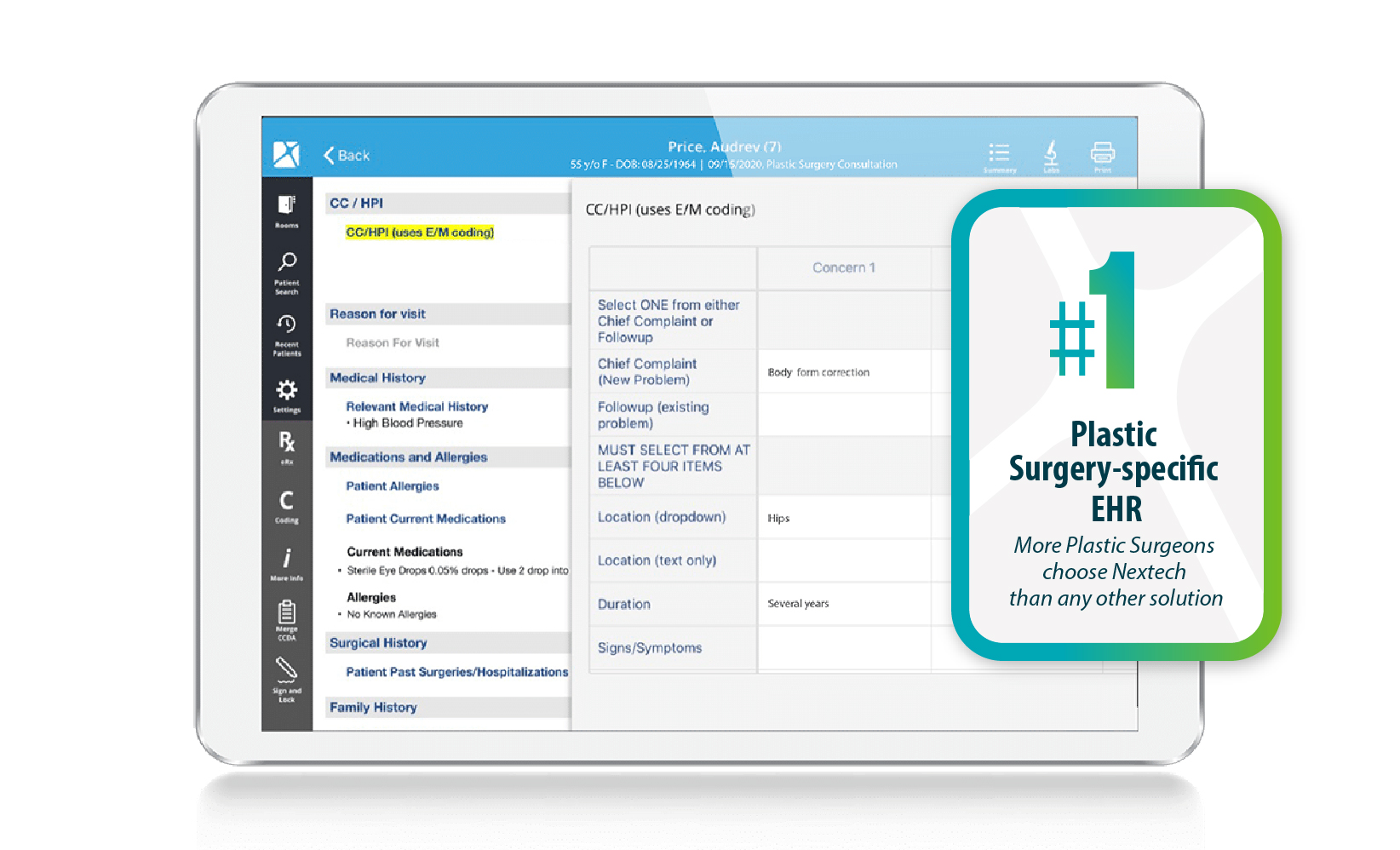 screenshot of Nextech EHR & PM